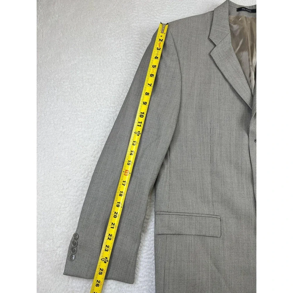 Calvin Klein Blazer Mens 42L Gray Wool Made In‎ Canada Suit Jacket Pure Woolmark